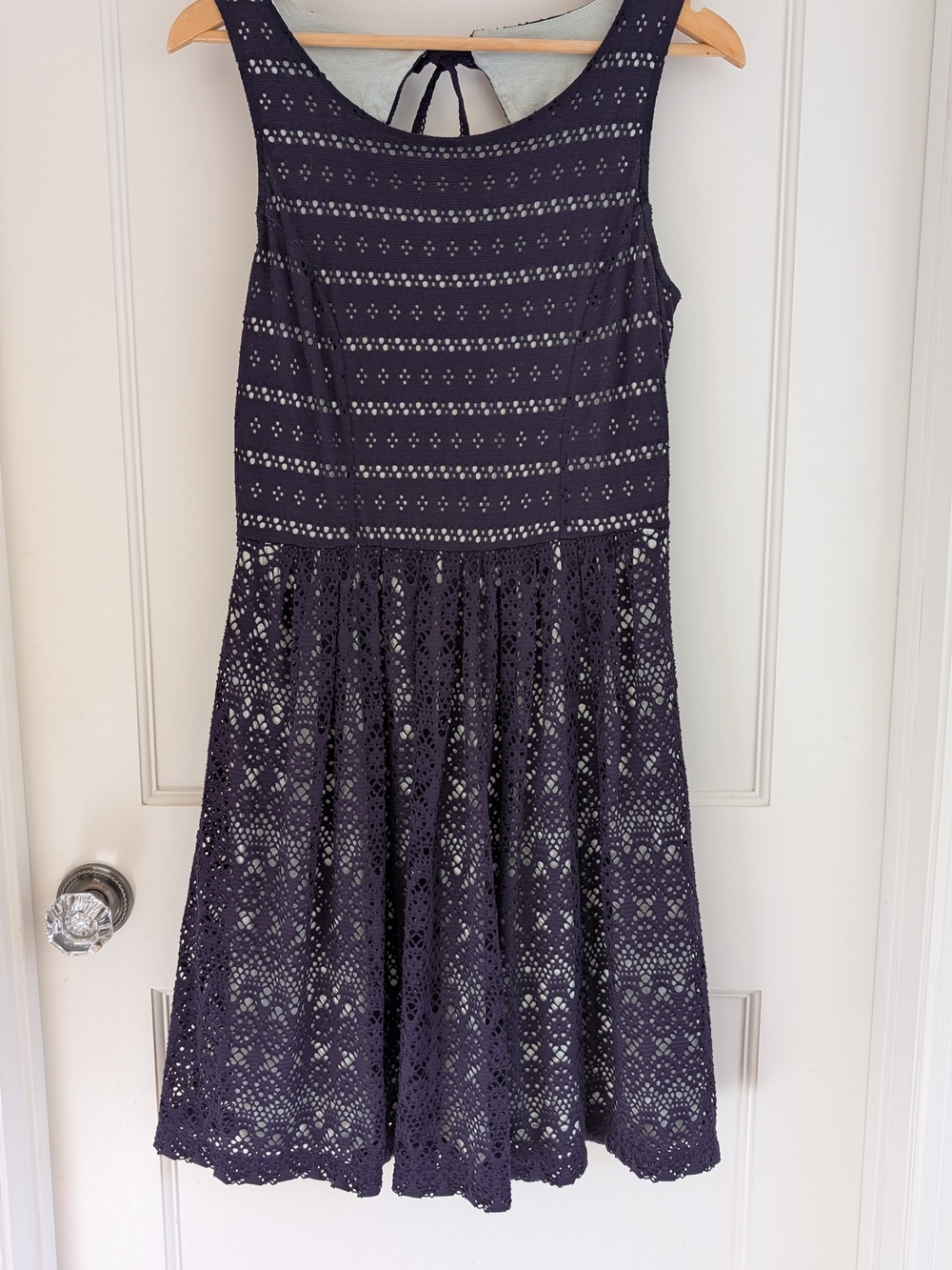 Anthropologie Knit Dress- Royal Navy And Mint